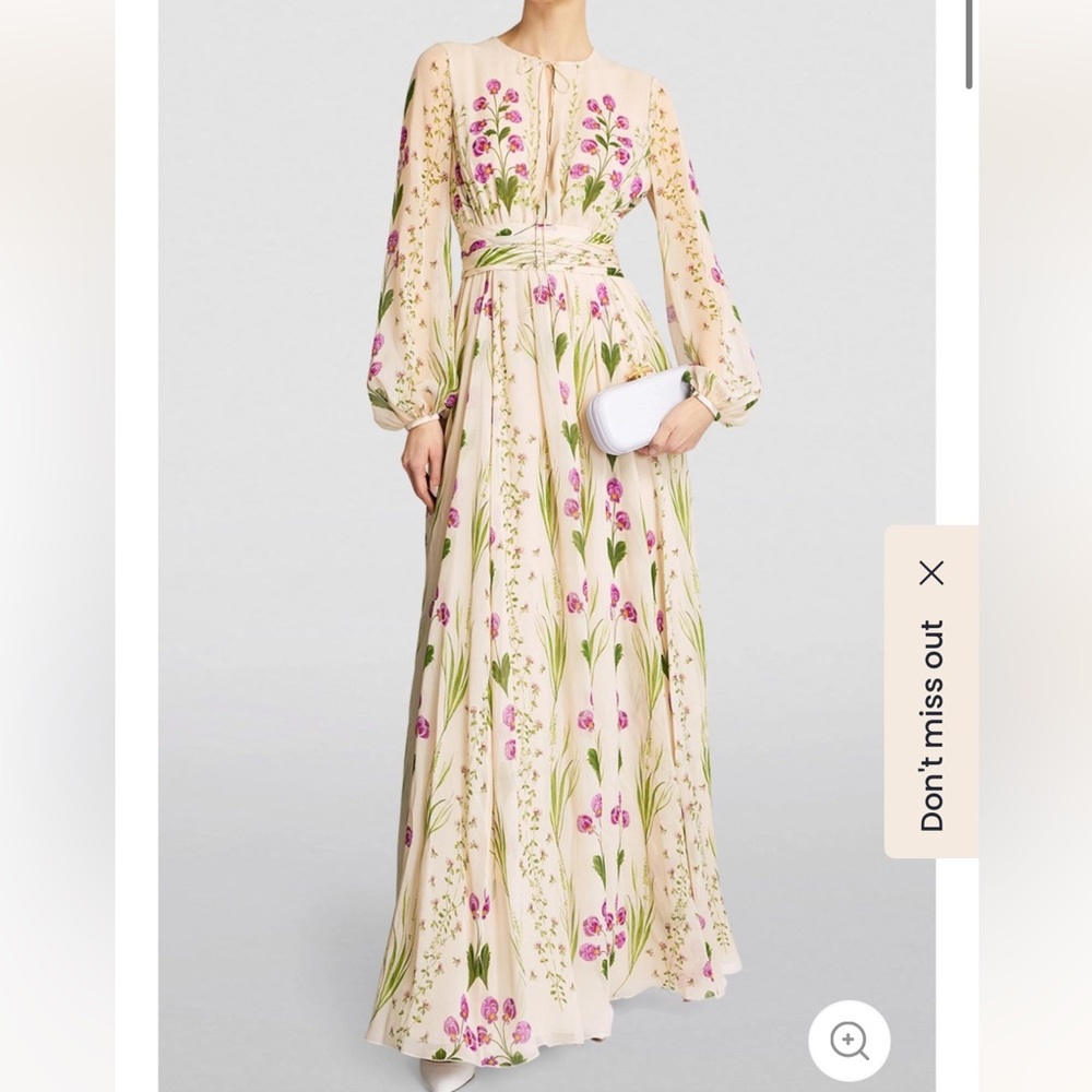 Floral Cream Maxi Dress NWT